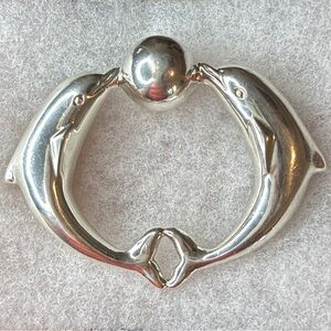 Tiffany & Co. Sterling Silver Dolphin Baby Rattle in Tiffany Pouch